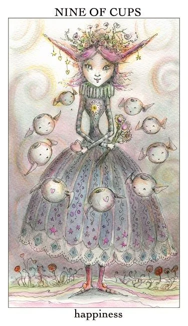 Nine of Cups card from the Joie De Vivre Tarot deck
