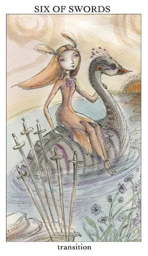 Six of Swords card from the Joie De Vivre Tarot deck