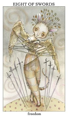 Eight of Swords card from the Joie De Vivre Tarot deck