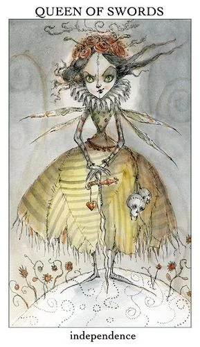 Queen of Swords card from the Joie De Vivre Tarot deck
