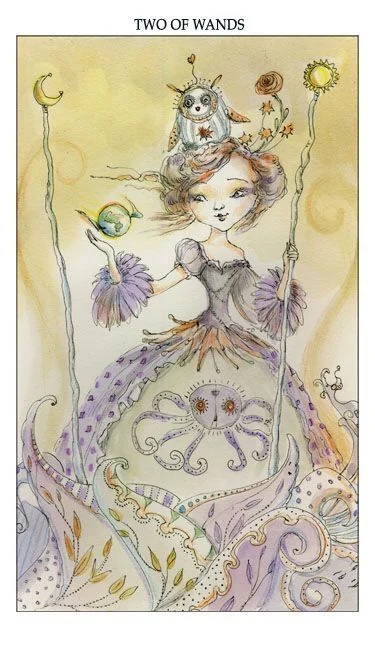 Two of Wands card from the Joie De Vivre Tarot deck