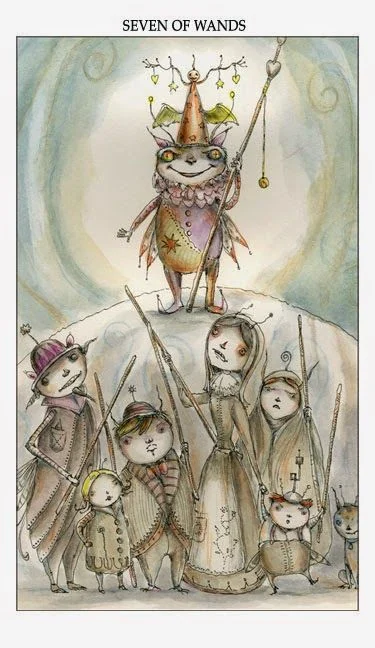 Seven of Wands card from the Joie De Vivre Tarot deck