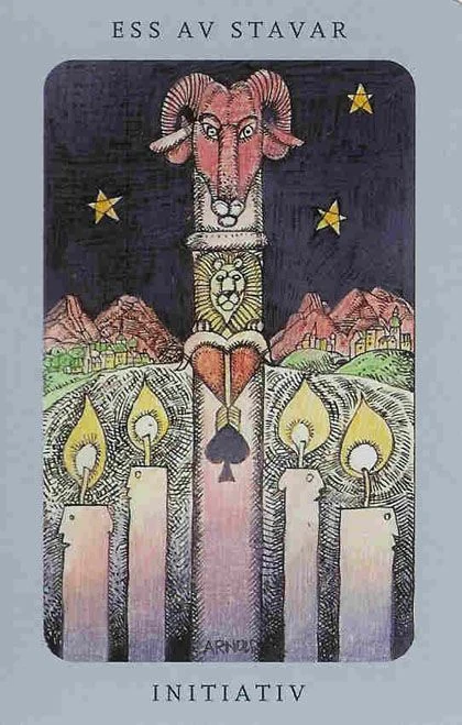 Ace of Wands from the Jolanda Tarot deck