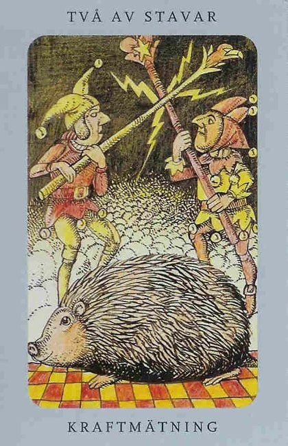 Two of Wands from the Jolanda Tarot deck