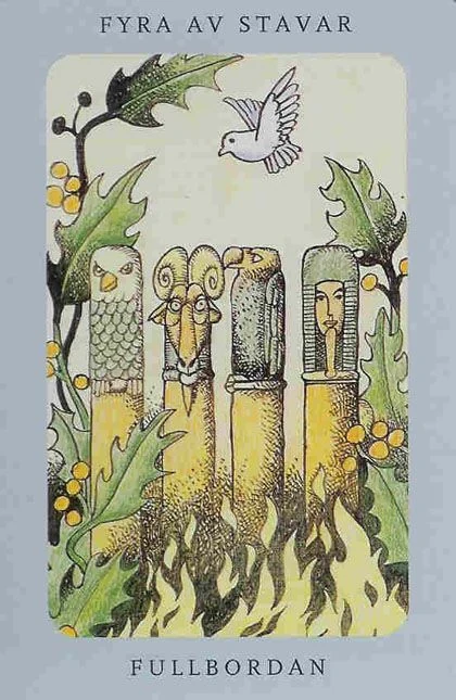Four of Wands from the Jolanda Tarot deck