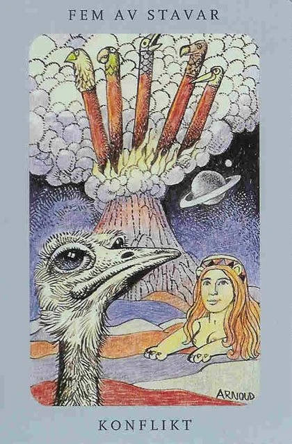 Five of Wands from the Jolanda Tarot deck