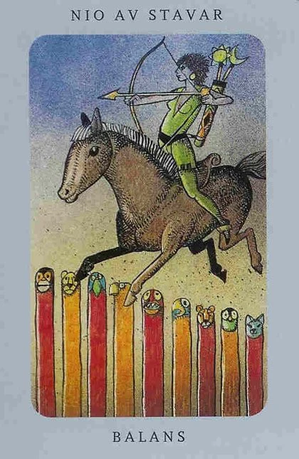 Nine of Wands from the Jolanda Tarot deck