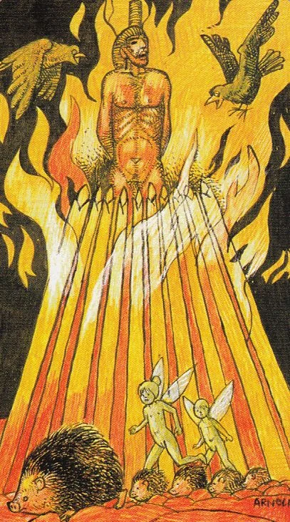Ten of Wands from the Jolanda Tarot deck