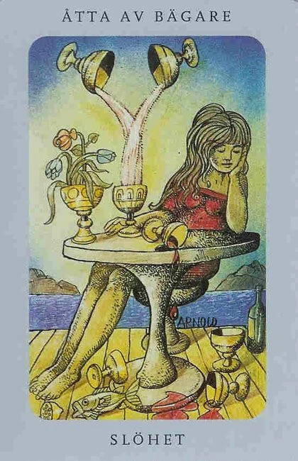 Eight of Cups from the Jolanda Tarot deck