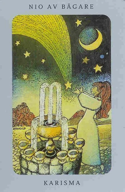 Nine of Cups from the Jolanda Tarot deck