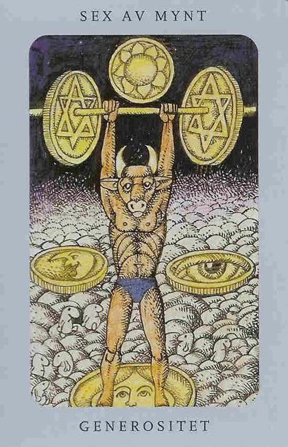 Six of Pentacles from the Jolanda Tarot deck
