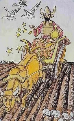 Knight of Pentacles from the Jolanda Tarot deck