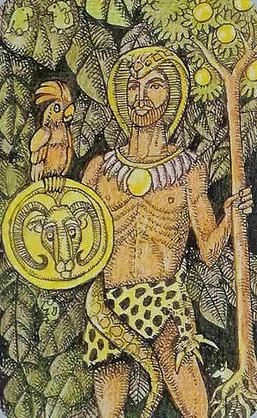 King of Pentacles from the Jolanda Tarot deck