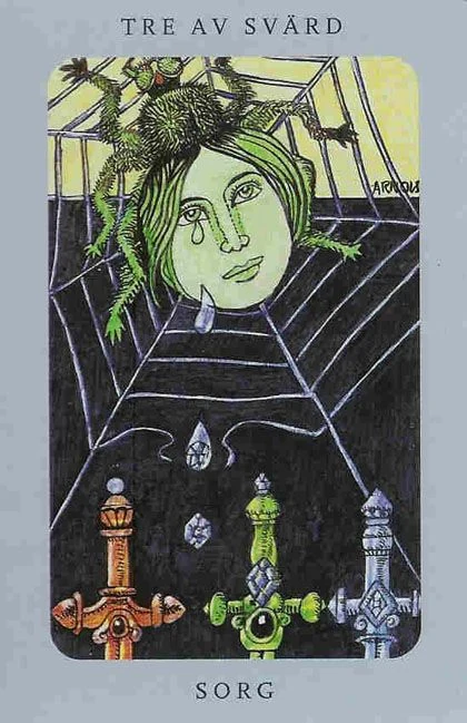 Three of Swords from the Jolanda Tarot deck