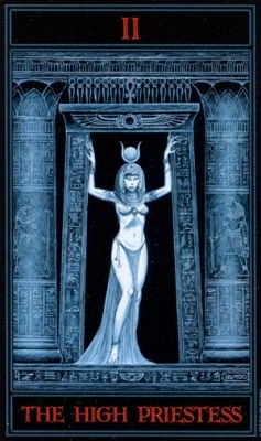 The High Priestess card from The Gothic Tarot by Joseph Vargo