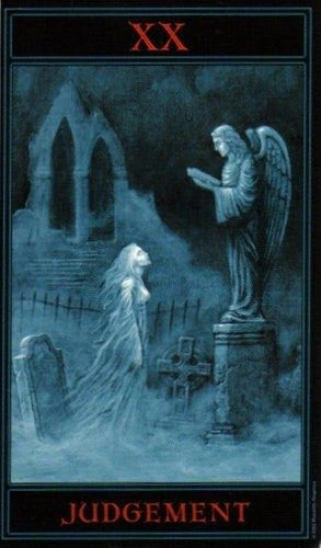 Judgement card from The Gothic Tarot by Joseph Vargo