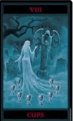 Eight of Cups card from The Gothic Tarot by Joseph Vargo