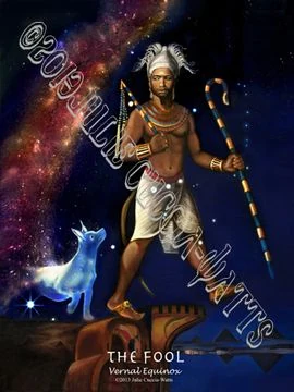 The Fool card from the Journey Into Egypt Tarot deck