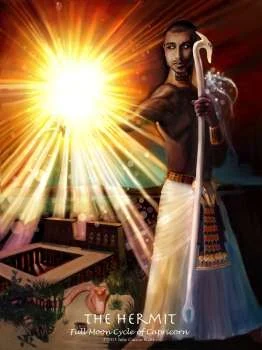 The Hermit card from the Journey Into Egypt Tarot deck