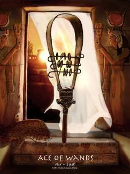 Ace of Wands card from the Journey Into Egypt Tarot deck