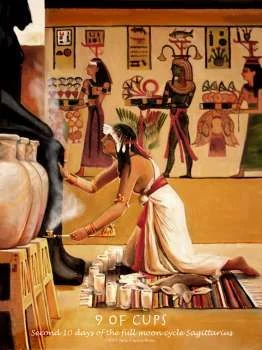Nine of Cups card from the Journey Into Egypt Tarot deck