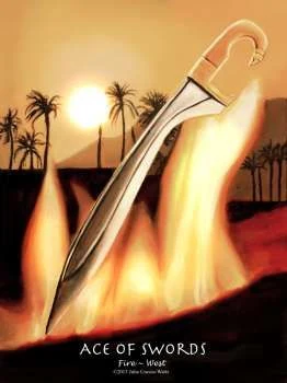 Ace of Swords card from the Journey Into Egypt Tarot deck