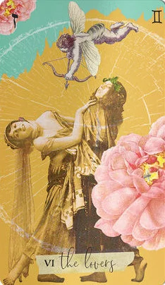 The Lovers card from the Journey Of The Sacred Bee Tarot deck