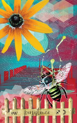 Nine of Wands card from the Journey Of The Sacred Bee Tarot deck