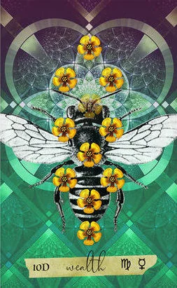 Ten of Pentacles card from the Journey Of The Sacred Bee Tarot deck