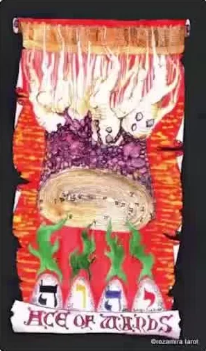 The Lovers card from the Kabbalistic Visions Tarot deck