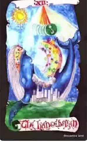 Four of Wands card from the Kabbalistic Visions Tarot deck