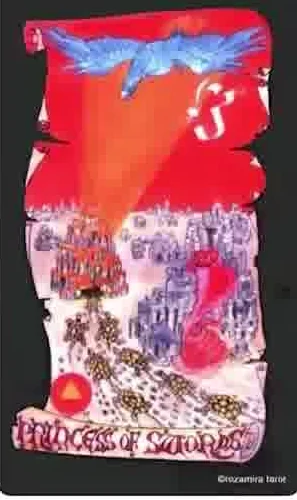 Nine of Wands card from the Kabbalistic Visions Tarot deck