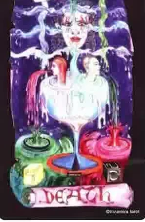 Six of Cups card from the Kabbalistic Visions Tarot deck