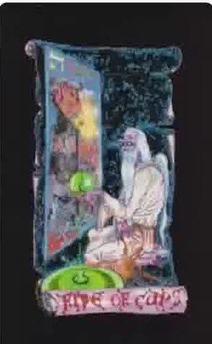 Nine of Pentacles card from the Kabbalistic Visions Tarot deck