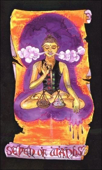 Seven of Wands - Kabbalistic Visions Tarot - Tarot Deck by Marco Marini & Luigi Scapini