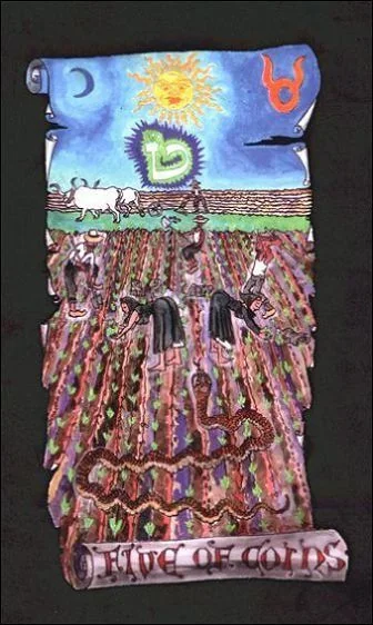 Five of Coins - Kabbalistic Visions Tarot - Tarot Deck by Marco Marini & Luigi Scapini