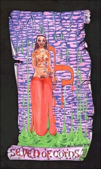 Seven of Coins - Kabbalistic Visions Tarot - Tarot Deck by Marco Marini & Luigi Scapini