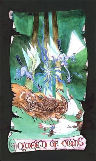 Queen of Coins - Kabbalistic Visions Tarot - Tarot Deck by Marco Marini & Luigi Scapini