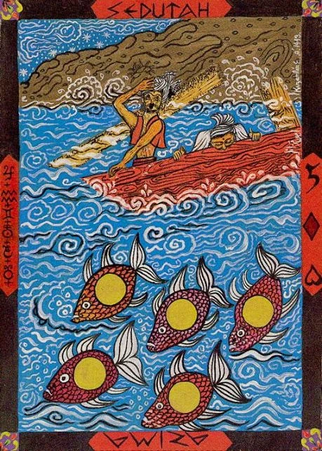 Five of Pentacles card from the Kazanlar Tarot deck