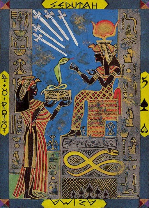 Four of Swords card from the Kazanlar Tarot deck