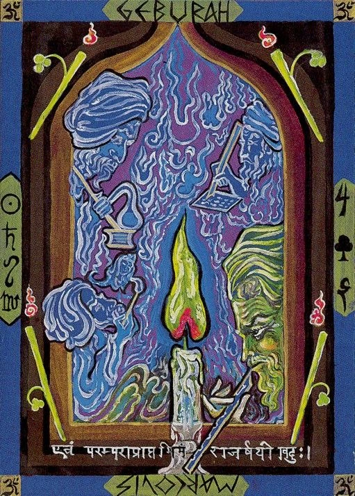 Four of Wands card from the Kazanlar Tarot deck
