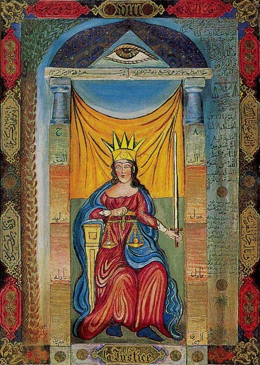 Justice card from the Kazanlar Tarot deck