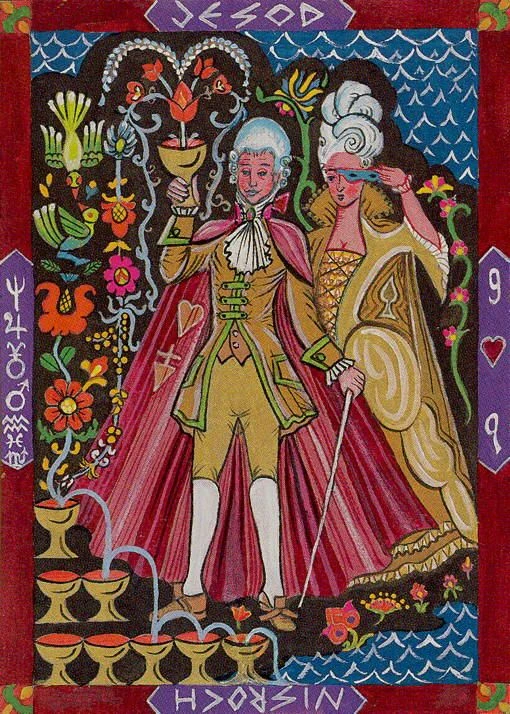 Nine of Cups card from the Kazanlar Tarot deck