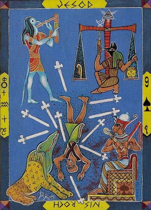 Nine of Swords card from the Kazanlar Tarot deck