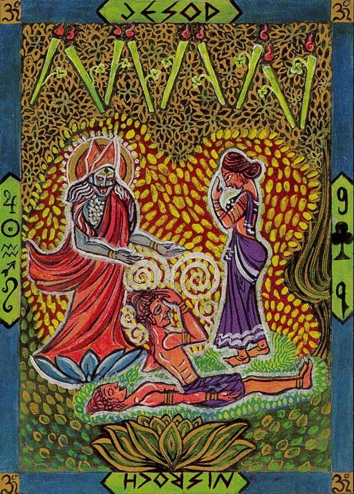 Nine of Wands card from the Kazanlar Tarot deck
