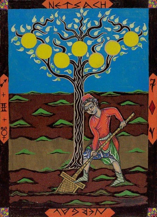 Seven of Pentacles card from the Kazanlar Tarot deck
