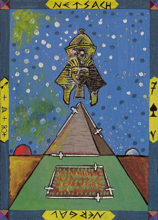 Seven of Swords card from the Kazanlar Tarot deck