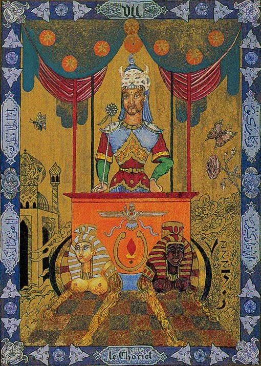 The Chariot card from the Kazanlar Tarot deck