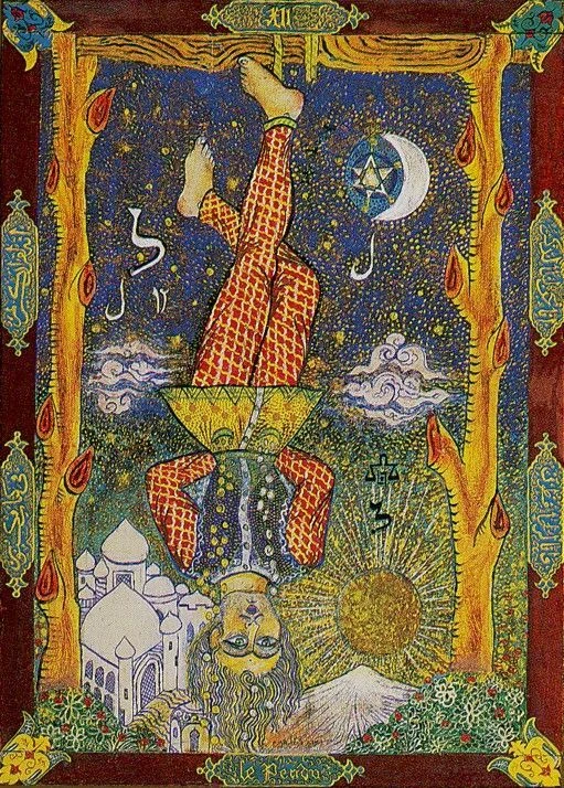 The Hanged Man card from the Kazanlar Tarot deck