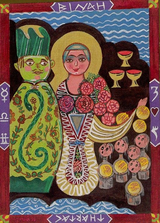 Three of Cups card from the Kazanlar Tarot deck